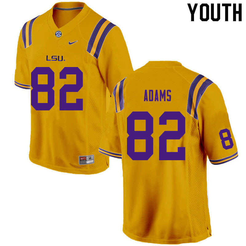Youth #82 Alex Adams LSU Tigers College Football Jerseys Sale-Gold - Click Image to Close